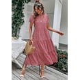 thumbnail image 2 of Dresses for Women Summer Casual Boho Dress Floral Print Ruffle Sleeve Midi Beach Dresses, 2 of 5