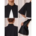 thumbnail image 5 of DARING DIVA Women's Evening Cocktail Crewneck Split Short Sleeve Cape Blazer M Black, 5 of 6