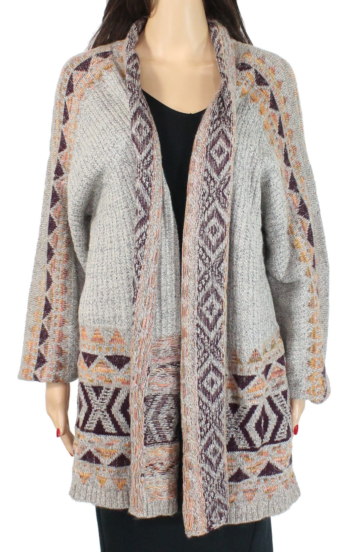 Style & Co. Womens Sweater Plus Tribal Print Cardigan 0X Walmart