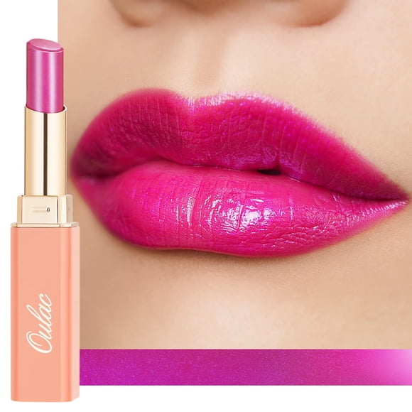 Oulac Ultra Violet Lipstick - Moisture Shine Purple Lipsticks for Women, Tinted Lip Balm for Dry Lips, Medium Coverage Lip Color | Juicy Look, Glossy Finish, Vegan, Cruelty-Free, (S2) Ultra Violet