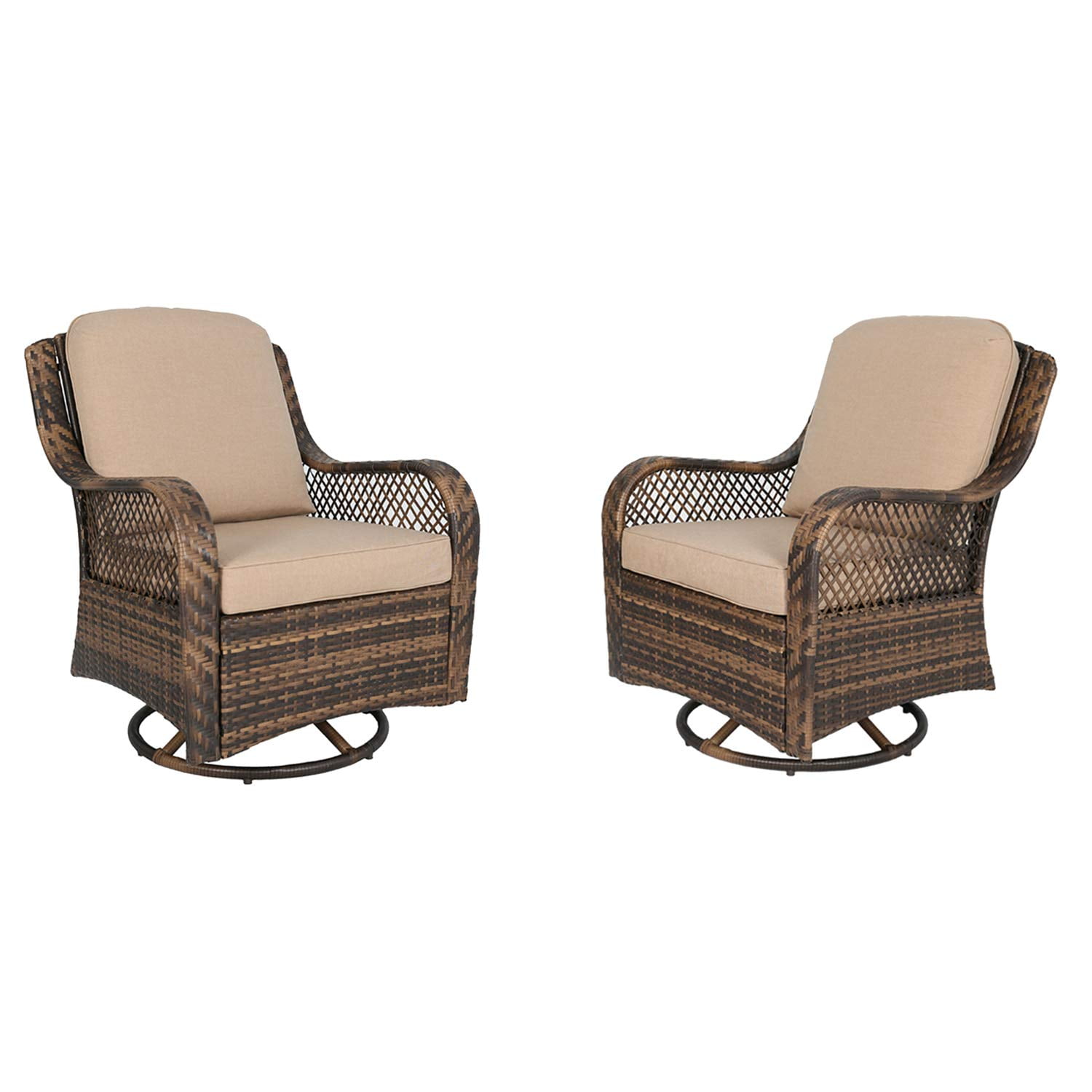 Biloxi Outdoor White Resin Wicker 3 Piece Swivel Glider Set With Blue