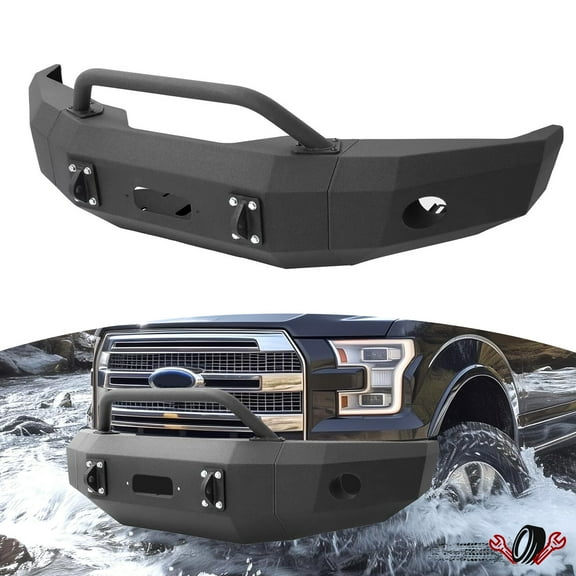Front Bumper Assembly w/ Winch Plate For Ford F-150 15-17 Bull Bar Powder Coated
