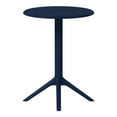 thumbnail image 2 of WestinTrends Playa 23.5" Outdoor Polypropylene Resin Round Patio Bistro Dining Table for 2, Navy Blue, 2 of 6
