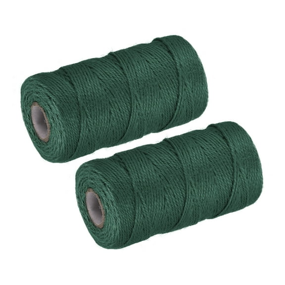 Uxcell 328 Feet 2mm Garden Twine Jute Twine String for DIY Projects, Dark Green 2 Pack
