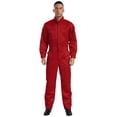 thumbnail image 4 of iiniim Men's Long Sleeve 100% Cotton Coverall Front Half Zipper Dustproof Jumpsuit Workwear Red XXL/180, 4 of 7