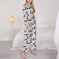 thumbnail image 3 of Honeii Cute Panda print Women's Pajama Sets Long Sleeve Button Down Sleepwear Nightwear Soft Pjs Lounge Sets-Medium, 3 of 7