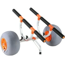 Kayak Cart Heavy Duty - Foldable Canoe Trolley with 12'' Tires, Adjustable Width 6.69-17.32", 350lb Capacity for Kayaks, Canoes, Paddleboards