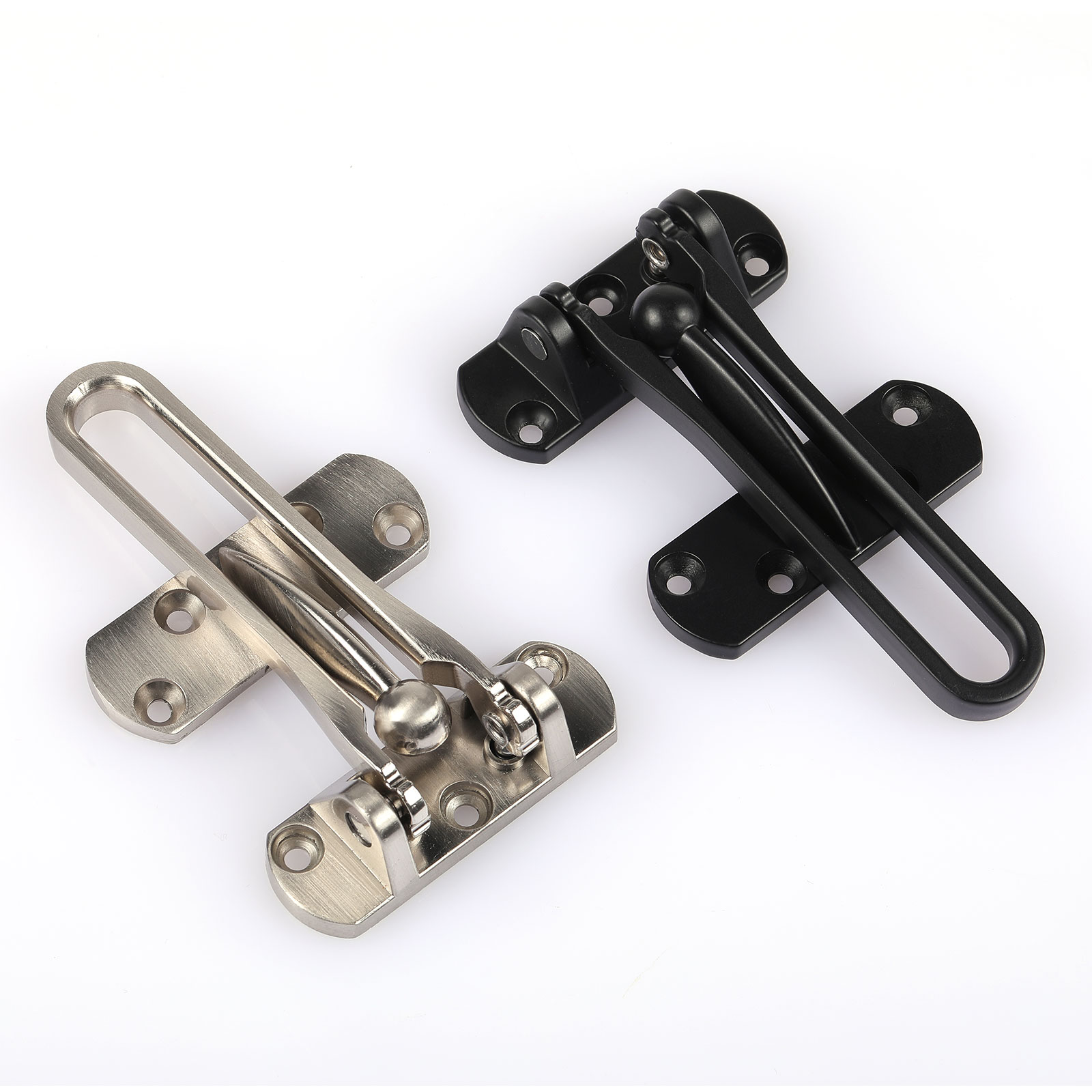 2-Pack Home Security Door Locks - Latch Guard Clasp For Swing-In Wood Doors, Childproof & Hotel Style