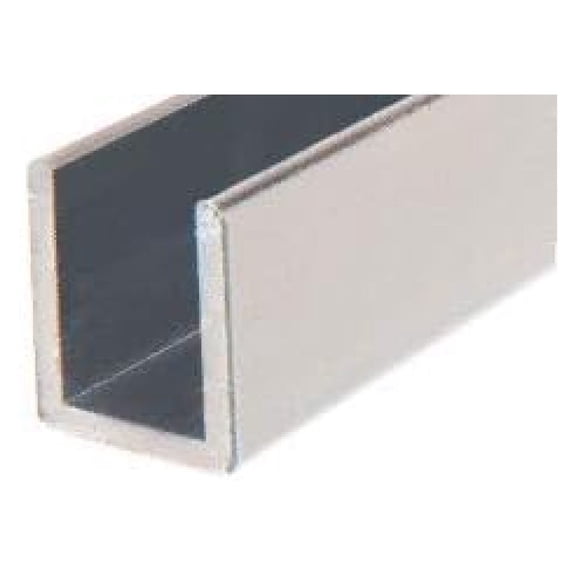 Brushed Frameless Shower Door Aluminum Deep U-Channel for 3/8" Thick Glass - 95 in long