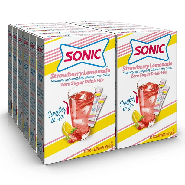 Sonic Strawberry Lemonade SINGLES TO GO Powdered Drink Mix, Quantity of