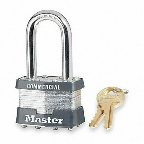Master Lock Keyed Padlock, 3/4 in,Rectangle,Silver 1KALF