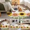 thumbnail image 6 of Area Rug 36in, Pastoral Sunflower Butterfly Floor Carpet Living Room Rug, Vintage Plant Non-Slip Welcome Mat Indoor Rugs for Bedroom Dining Room, 6 of 9