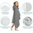 thumbnail image 7 of Black White Small Checkered Pattern Hooded Bath Towel，60"x35" for Ages 3 To 12 Kids, Quick Dry Lightweight Soft Microfiber Hood Beach Towel Cover Up for Kids, 7 of 7