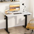 thumbnail image 1 of Sobaniilo 48''x 24'' Electric Height Adjustable Standing Desk, Home Office Sit Stand Desk Stand Up Desk with Splice Board (Black Frame+ White Top), 1 of 7