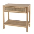 thumbnail image 1 of Tia Table d'Appoint de 22 Pouces, Pin, Rotin Tressé, 1 Tiroir, Brun Naturel, 1 of 3