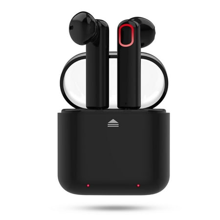 Noise Reducing Earphones Bluetooth True Wireless Stereo Earbuds Headphones,Sports/Driving/Gym In-Ear Earphone Headset with Charging Case Noise Cancelling,10H Playtime Built-in Mic Sweatproof Earpiece for iPhone Android Laptop ()