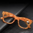 thumbnail image 4 of Thick Oversize Square Reading Glasses for Women and Men, Blue Light Blocking Yellow Tortoiseshell Spring Hinge Readers +1.00, 4 of 5