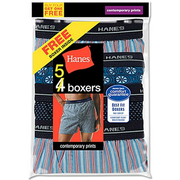 Hanes - Hanes Men's Red Label Comfort Flex Woven Boxers, Style 832BX5 ...