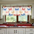 thumbnail image 3 of Yayeee Kitchen Curtains Tier Set of 2 Light Filtering 57"x36" Over Sink Window Panels, Red Butterflies, 3 of 7