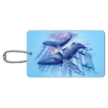 Humpback Whales Ocean Dance Luggage Card Suitcase Carry-On ID Tag