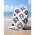 thumbnail image 4 of Purple Aztec Beach Towels Oversized Super Absorbent, Southwest Boho Abstract Gray Geometric Lightweight Bath Towel Quick Dry Sets For Bathroom/Pool/Rv Camping/Beach Play/Gym Room/Picnic 30"x60", 4 of 8