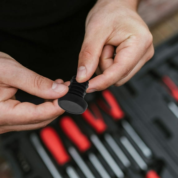 KAKOWELY 4Pcs Black Round Shape Bicycle Handlebar End Cap for Mountain Biking