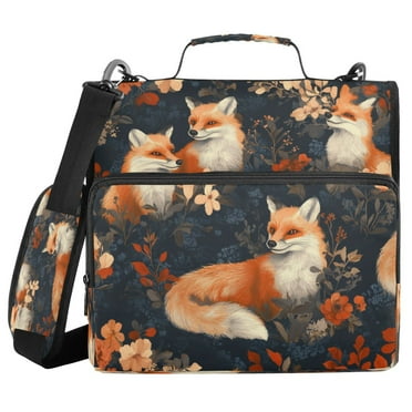 DIXRUYEE Zipper Binder trapper keeper Documents Organized Design Playful Foxes Printed