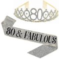 thumbnail image 1 of Women Glittering Rhinestone Letter Print Sash Tiara Set Birthday Party Supplies, 1 of 5