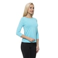 thumbnail image 3 of Womens Three Quarter Sleeve Blouse Casual Wear, S, Aqua, by Ambesonne, 3 of 4