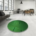 thumbnail image 4 of Ahgly Company Machine Washable Indoor Round Transitional Deep Emerald Green Area Rugs, 4' Round, 4 of 7