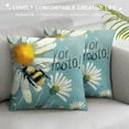 thumbnail image 3 of Qinduosi Daisy Flower Throw Pillow Covers Blue White Pillow Case Summer Spring Bee Cushion Case for Home Indoor Outdoor Sofa Couch Office, Inch, Pcs White, 3 of 5