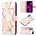 thumbnail image 1 of Allytech Moto G60 Case Wallet,Stylish Marble Folding Kickstand Full Body Protection Shockproof Cards Pocket Wrist Strap Wallet Cover for Motorola Moto G60 - Grid Marble, 1 of 7