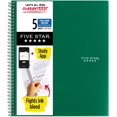 thumbnail image 1 of Five Star Wirebound Notebook, 5-Subject, 200 College-Ru Sheets, 11 x 8.5 Inch Sheet Size, Green (72079), 1 of 5