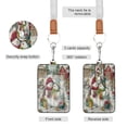 thumbnail image 2 of PU Leather Badge Holder ID Badge Holder with Lanyard for Cards & Credentials Christmas Design with Snowmen, 2 of 6