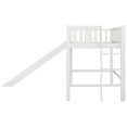 thumbnail image 6 of Harper & Bright Designs Twin Size Low Loft Bed with Slide, Wooden Twin Loft Bed Frame with High Guardrail for Bedroom, White, 6 of 10