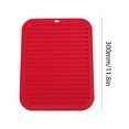 thumbnail image 3 of Alfombrilla de silicona para fregadero, utensilios de cocina impermeables antideslizantes ondulados para el hogar (rojo) Wdftyju Libre de BPA, 3 of 3