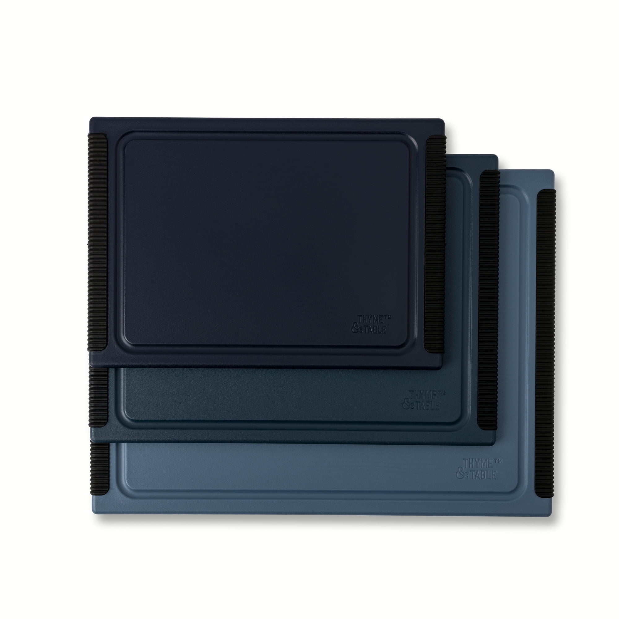 Thyme & Table 3-Piece Poly Cutting Boards Blue - SM 8.5x12", MD 10"x14", LG 12"x16"