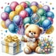 thumbnail image 1 of 5D DIY Taladro Parcial Con Forma Especial Cumpleaños Oso Peluche 30x30cm, 1 of 9