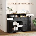 thumbnail image 4 of HOMCOM Sideboard, Buffet Cabinet with 4 Barn Doors and 3 Drawers Black, 4 of 9