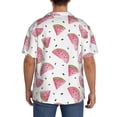thumbnail image 3 of Fuzoiu Watermelon Print Men's Casual Short,Men's Short Sleeve Shirt,Mens Casual Button Down Shirts,Cuban Collar Summer Shirt for Beach, Vacation, and Outdoor Activities-3X-Large, 3 of 5