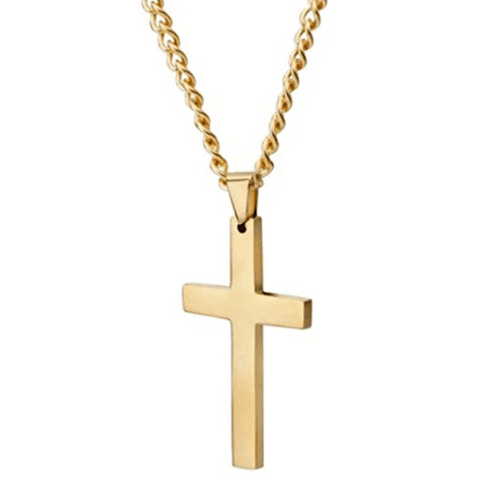 Maya's Grace Stainless Steel Cross Pendant With Chain in Gold Silver ...