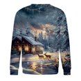 thumbnail image 4 of Brondbend Tops for Men Christmas Mens Shirts Casual Long Sleeved Crew Neck Pullover Print Stylish Blouse Loose Fit Festival Clothes Multicolor, 4 of 4