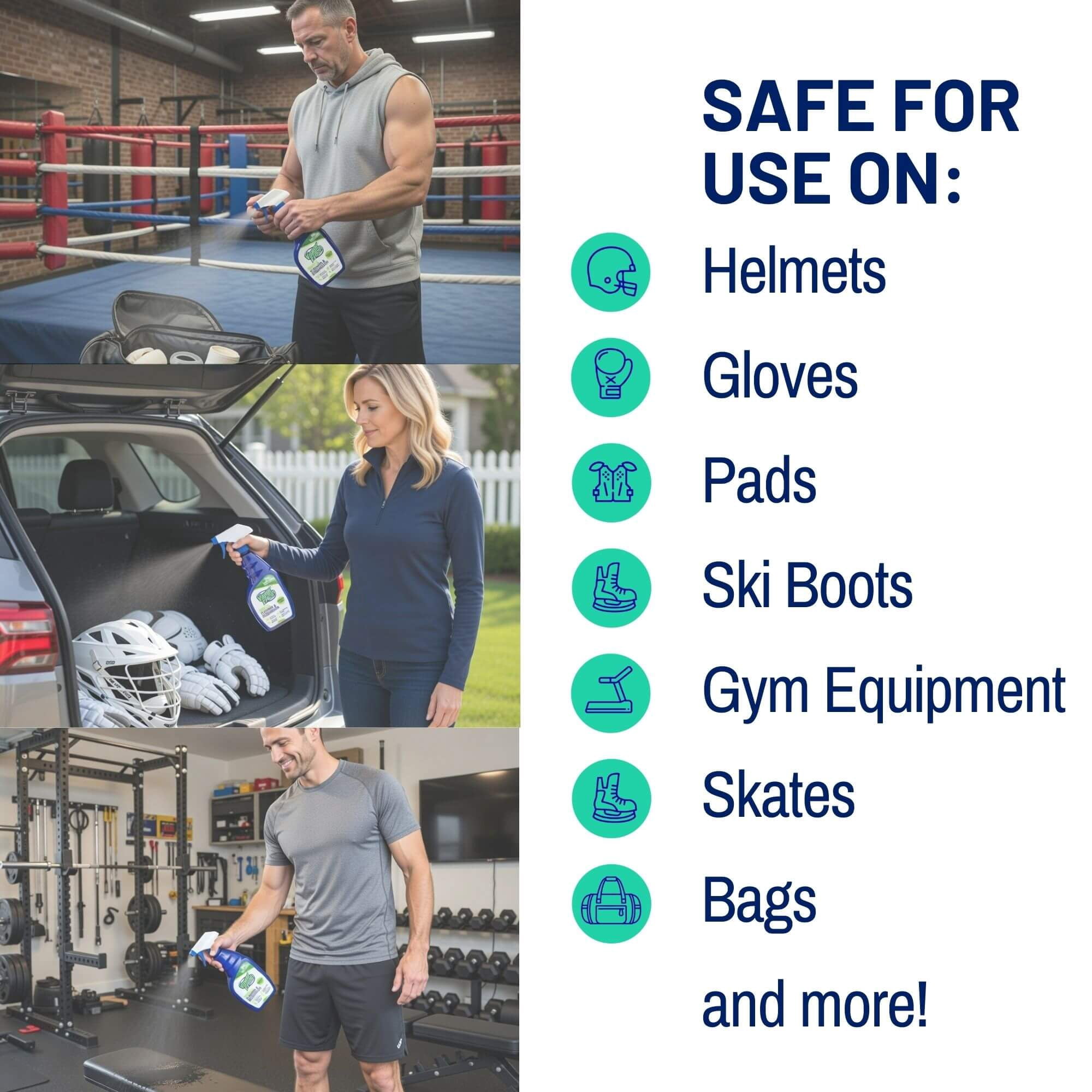 Vapor Fresh Sports Cleaner and Deodorizer - Odor Eliminator for Boxing Gloves, Sports Pads, Helmets, Gym Bags, Gym Equipment and More - Naturally Powered by Plants, 16 fl oz (1-Pack)