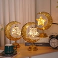 thumbnail image 3 of Lámpara de luna de hierro LED Moon Orb, lámpara de orbe, lámpara de estrella y luna, lámpara de decoración navideña, lámpara de mesa para dormitorio, lámpara de ambiente de modelado, 3 of 5