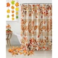 thumbnail image 3 of Thanksgiving Hello Shower Curtain Set ，Waterproof Fabric Shower Curtains Fall Plant Leaves Buffalo Plaid Shower Curtains for Bathroom,Bathroom Decor 36"x72", 3 of 7