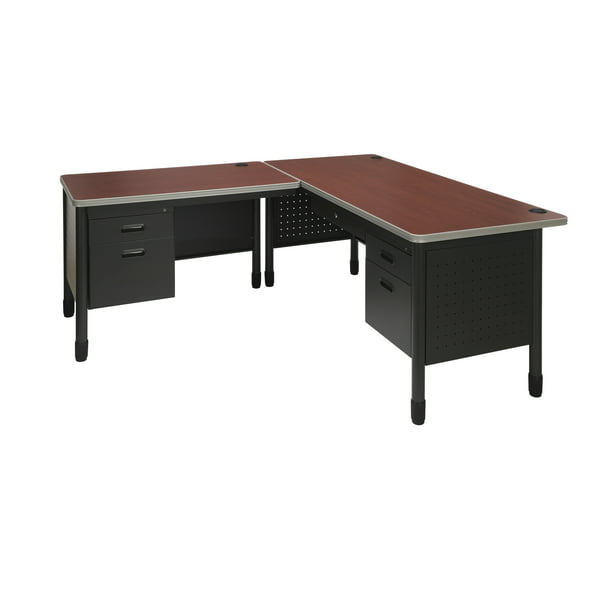 Ofm Mesa Series Single Pedestal L Shaped Desk With Left Pedestal