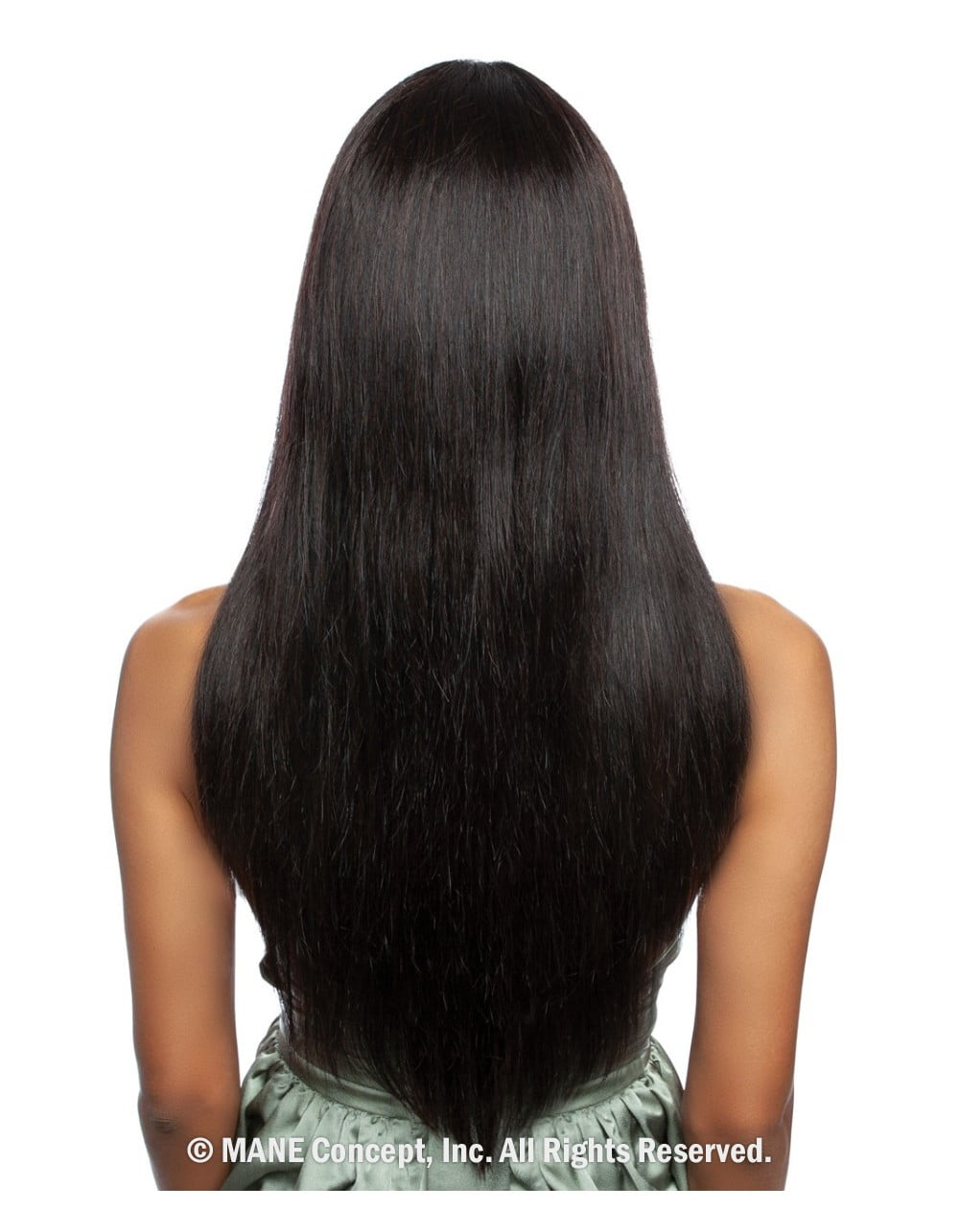 Mane Concept Trill 100% Human Hair HD Whole Lace Wig - TROH402 13A STRAIGHT 24" (NATURAL BLACK)
