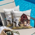 thumbnail image 4 of Farmhouse Animal Throw Pillow Cover Pig Cat Cow Cotton Linen Cushion Cover Throw Pillow Case with Invisible Zipper for Couch Sofa Bed Chair Car 26x26 Inch, 4 of 9