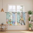 thumbnail image 2 of Blue Green Easter Bunny Kitchen Curtain for Berdoom Living Room Cafe 45 Inch Length, Spring Easter Eggs Floral Wooden Tiers Curtains Light Filtering Drapes Window Treatment 2 Panels 52"Wx45"L, 2 of 8