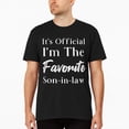 thumbnail image 6 of Men's "Favorite Son-in-Law" Letter Pattern Round Neck Short-Sleeved T-Shirt Classic 100% Cotton Dark Blue Breathable Stylish Casual Top, 6 of 10
